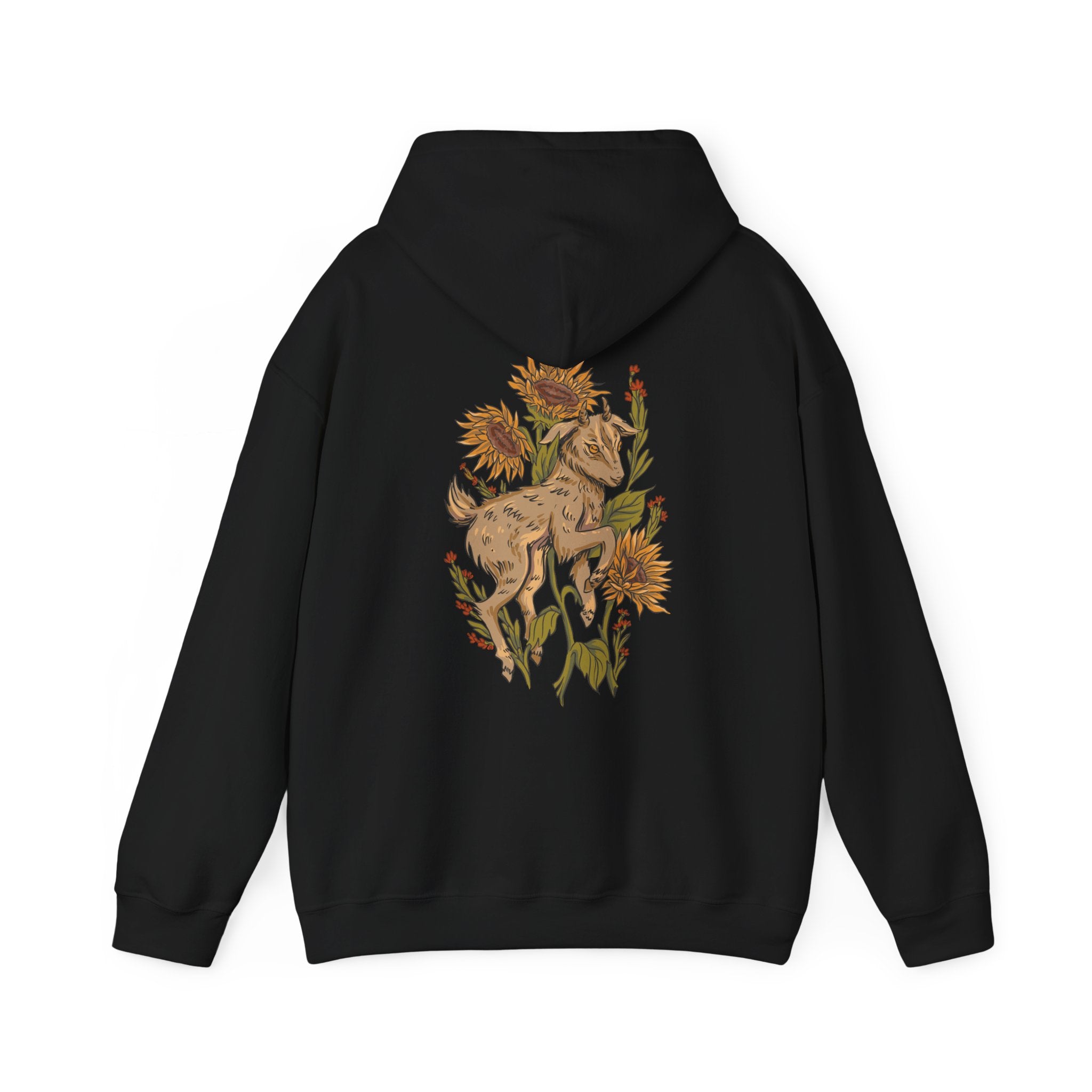 Baby Goat Sunnflowers - Animals In Nature - Unisex Hoodie