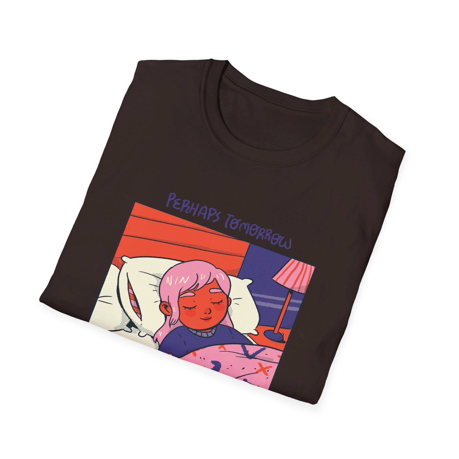 Girl and Cat sleeping cozy - Cozy at Home - Front Design - Premium Bio Unisex T-Shirt - Pure Face Streetwear