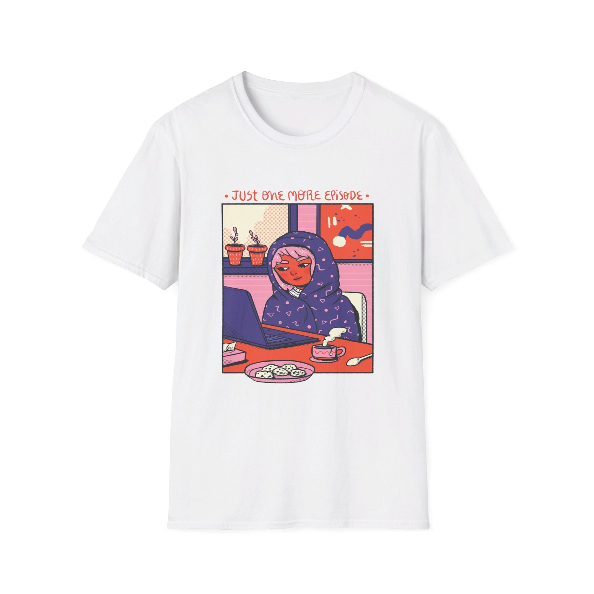 Girl with blanket - Cozy at Home - Front Design - Premium Bio Unisex T-Shirt - Pure Face Streetwear