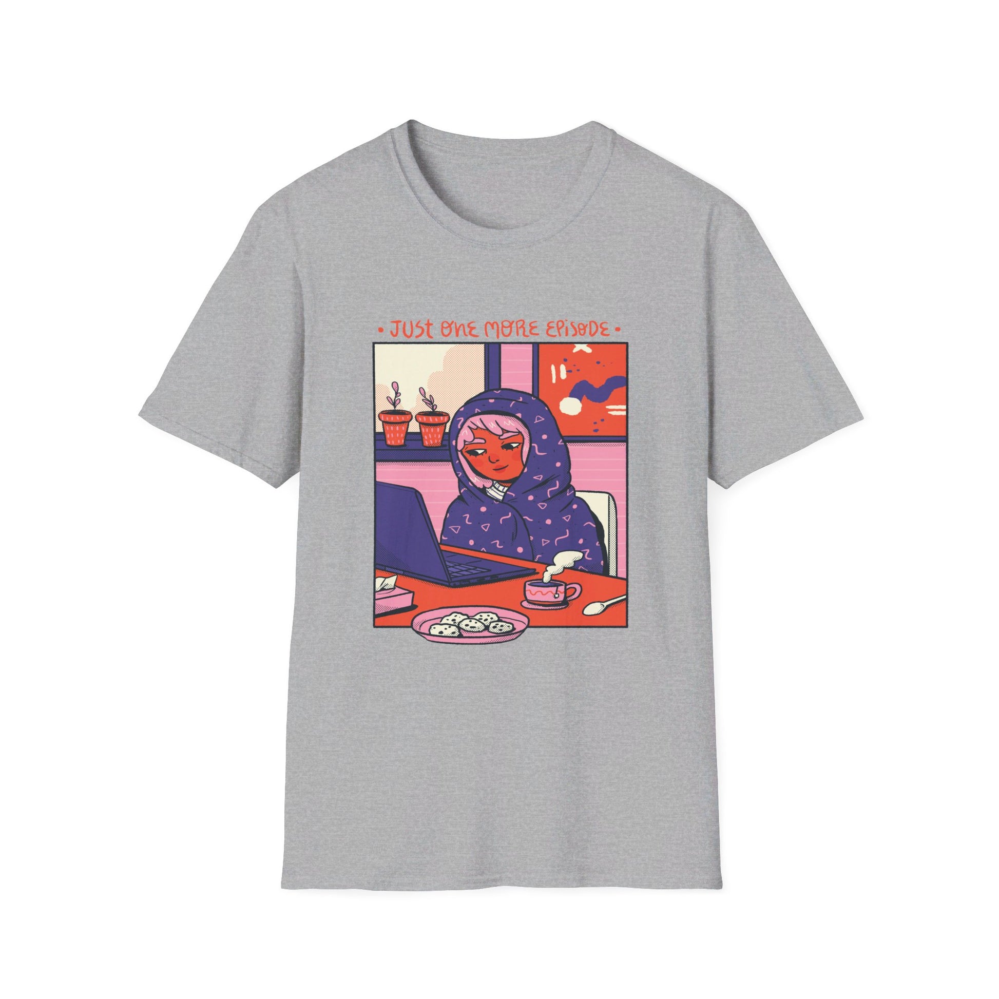 Girl with blanket - Cozy at Home - Front Design - Premium Bio Unisex T-Shirt - Pure Face Streetwear