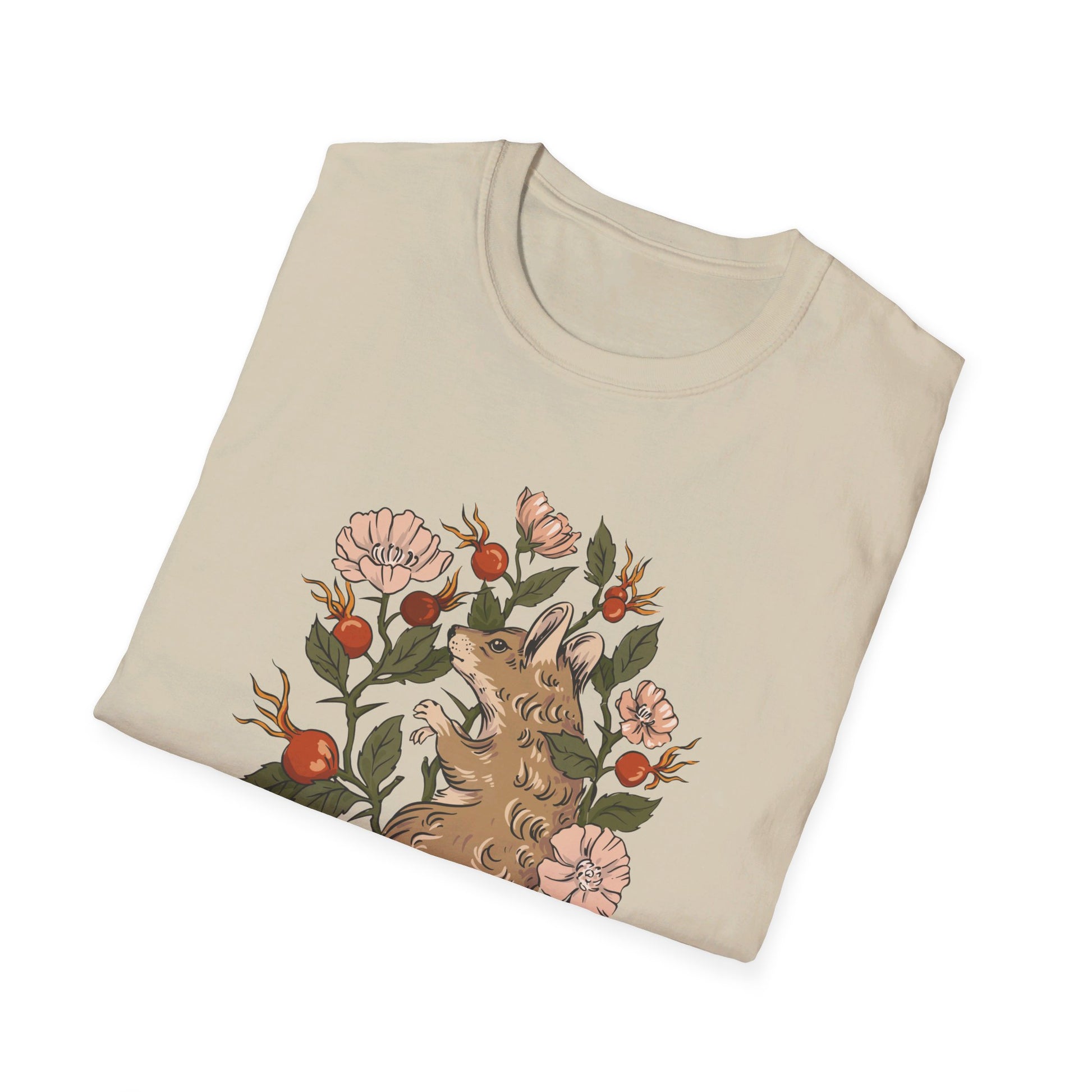 Mouse Rosehip - Animals In Nature - Front Design - Premium Bio Unisex T-Shirt - Pure Face Streetwear