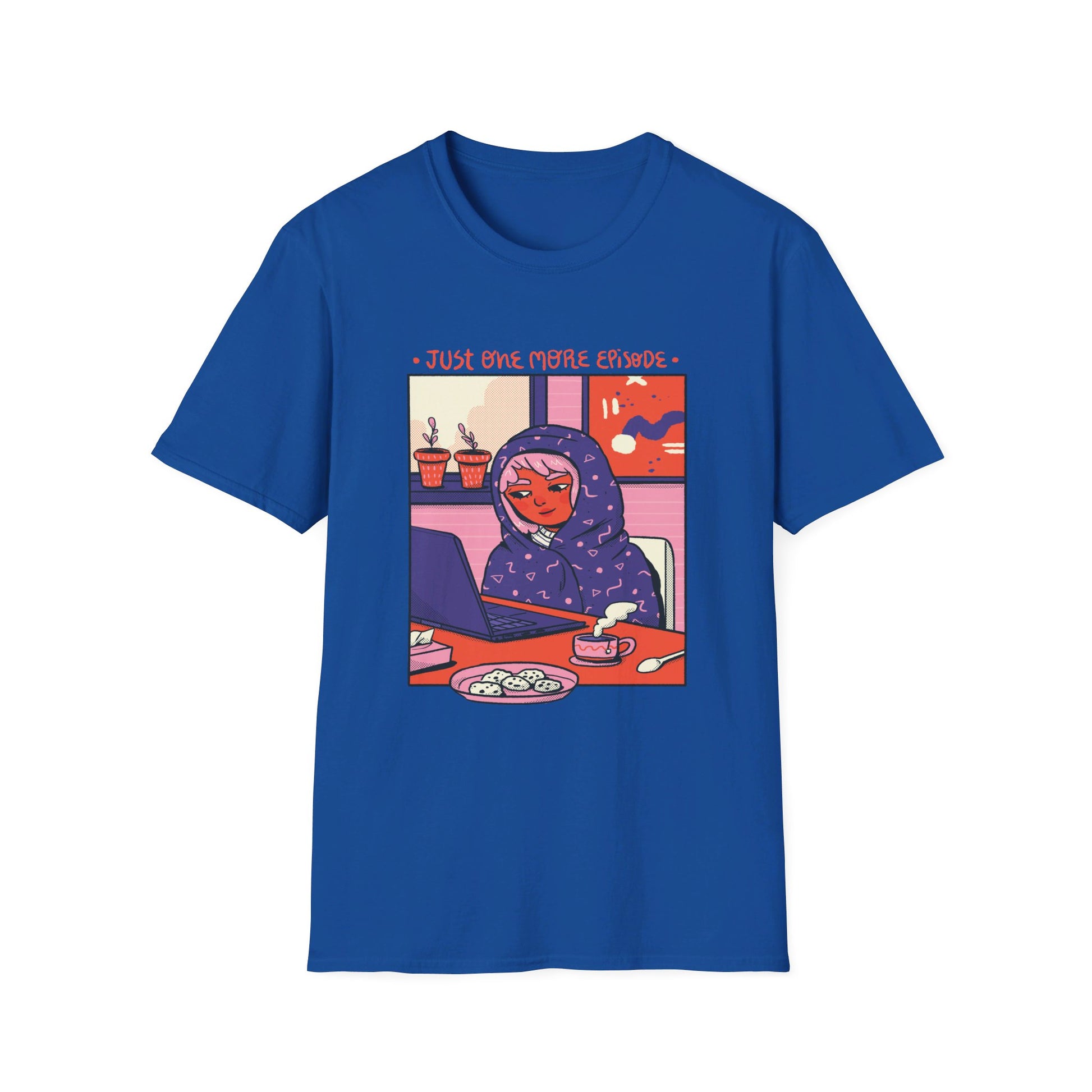 Girl with blanket - Cozy at Home - Front Design - Premium Bio Unisex T-Shirt - Pure Face Streetwear