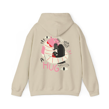 Give yourself a Hug - Weird Characters With Positive Quotes - Unisex Hoodie