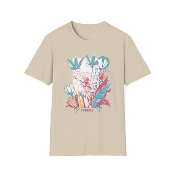 Crocus - Flowers with Fairies - Front Design - Premium Bio Unisex T-Shirt