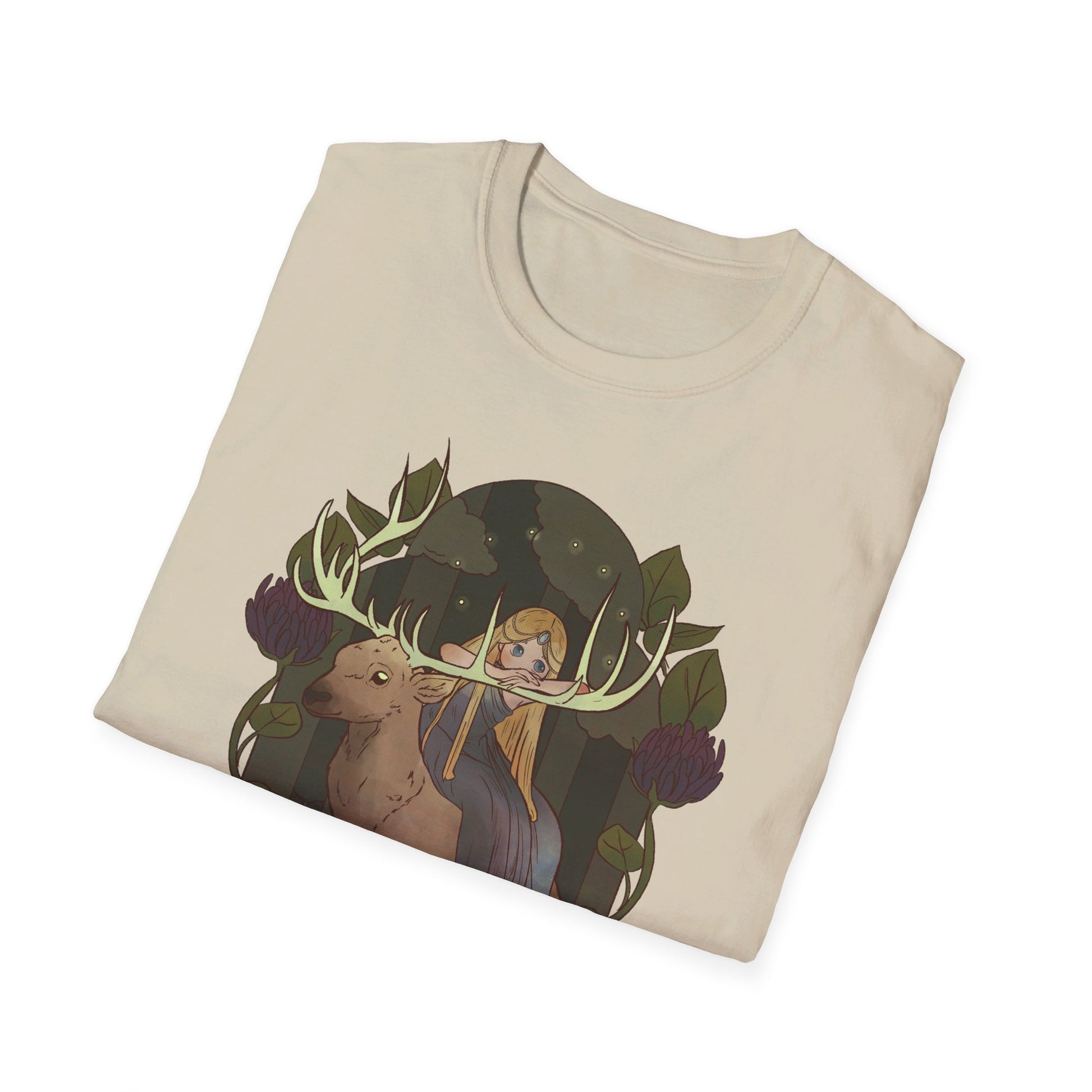 Deer and Fairy - Fairy Tail World - Front Design - Premium Bio Unisex T-Shirt - Pure Face Streetwear