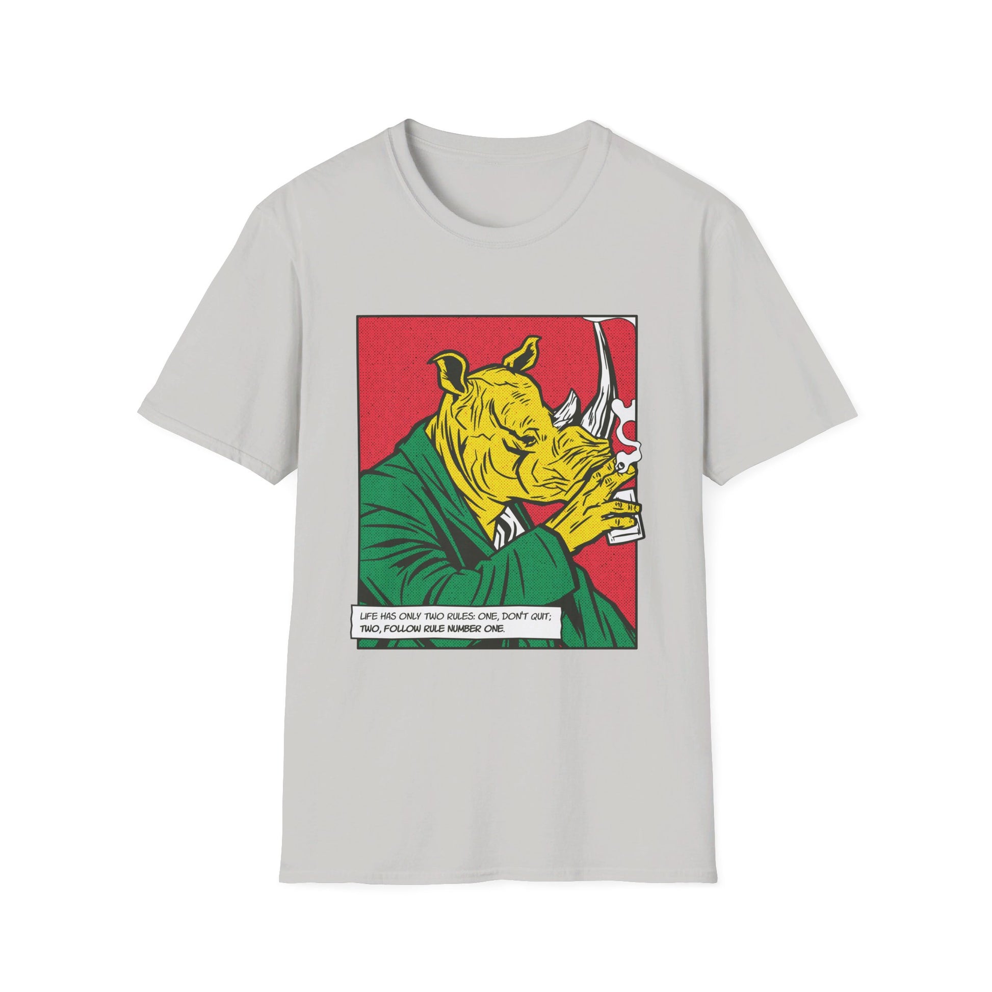 The Rhinoceros - Comic Mafia - Front Design - Premium Bio Unisex T-Shirt - Pure Face Streetwear