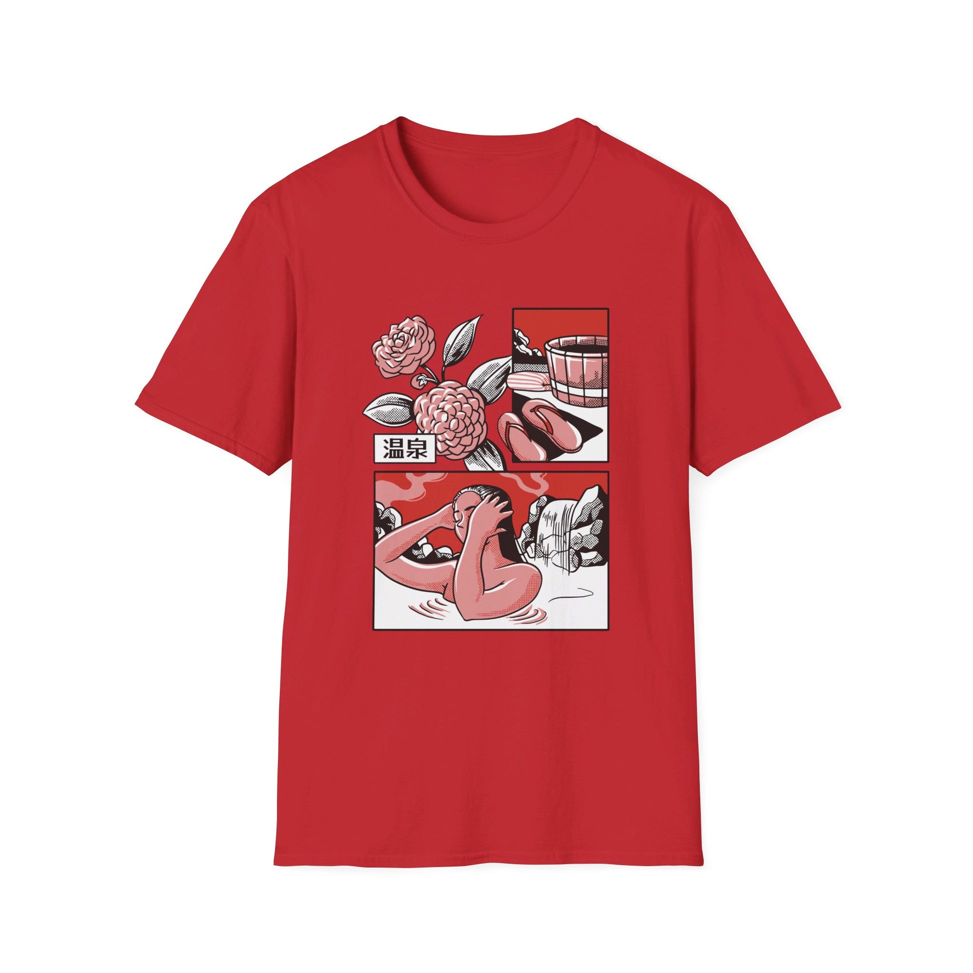 Japanese Bath Woman - Slice Of Life - Front Design - Premium Bio Unisex T-Shirt - Pure Face Streetwear