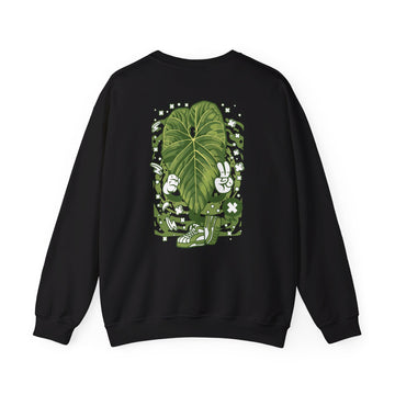 Anthurium Cupulispathum - Cartoon Plants - Back Design - Premium Unisex Heavy Blend™ Crewneck Sweatshirt