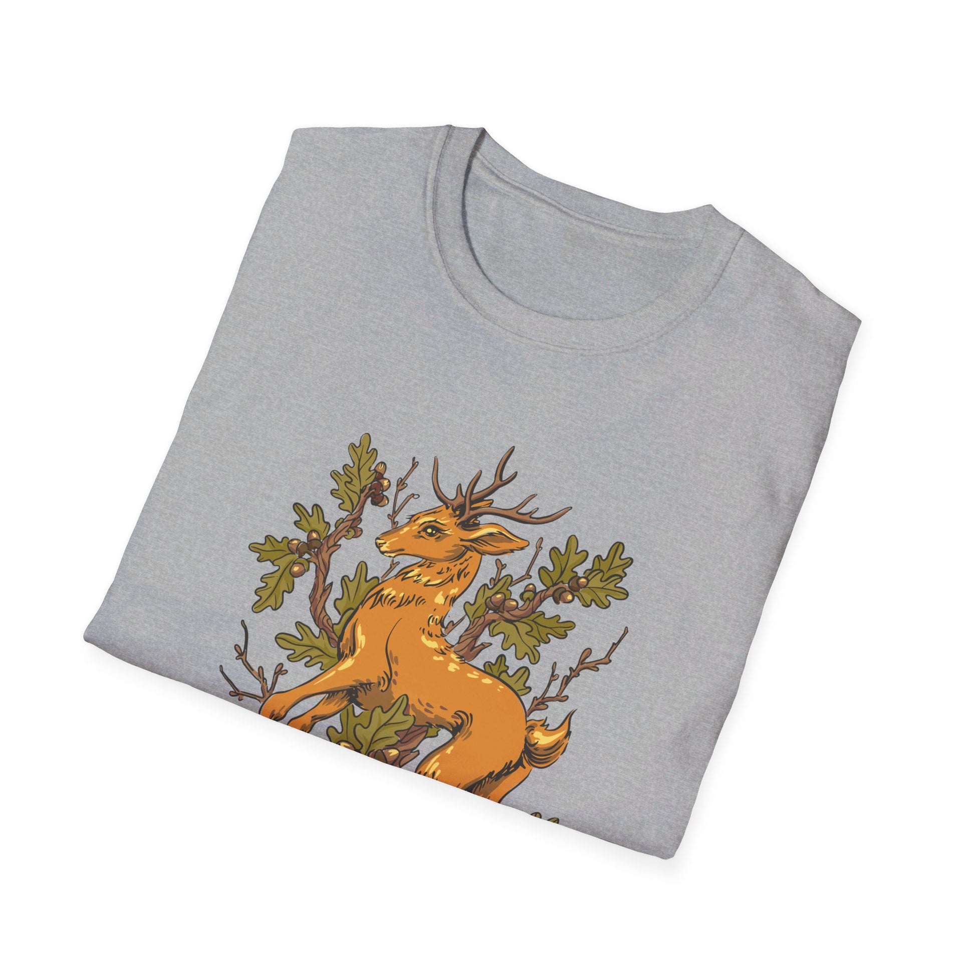 Deer Oak - Animals In Nature - Front Design - Premium Bio Unisex T-Shirt - Pure Face Streetwear