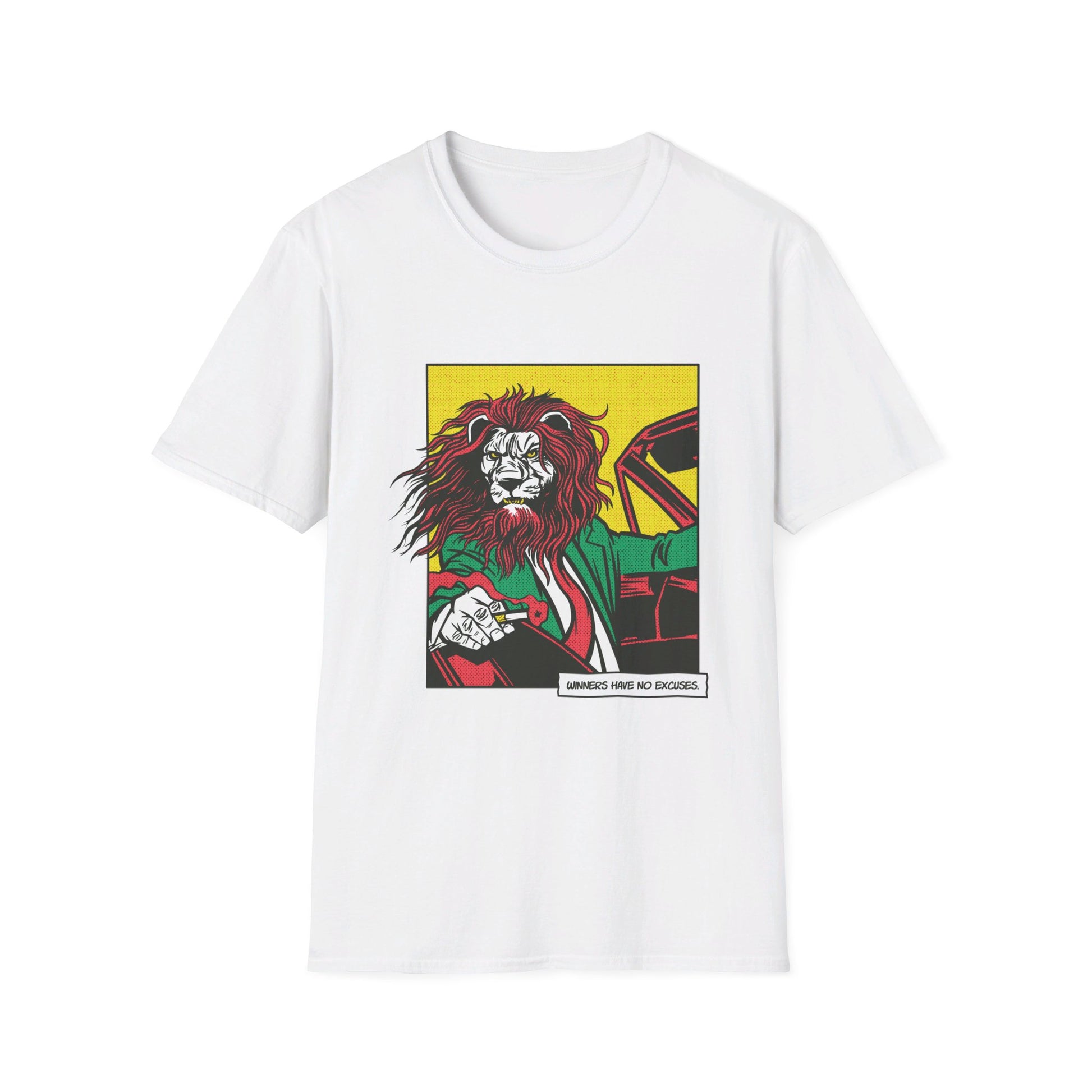 Lion Gangster driving - Comic Mafia - Front Design - Premium Bio Unisex T-Shirt - Pure Face Streetwear