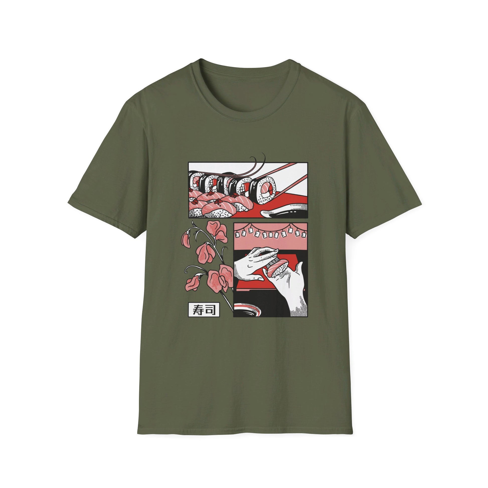 Japanese Sushi Food - Slice Of Life - Front Design - Premium Bio Unisex T-Shirt - Pure Face Streetwear