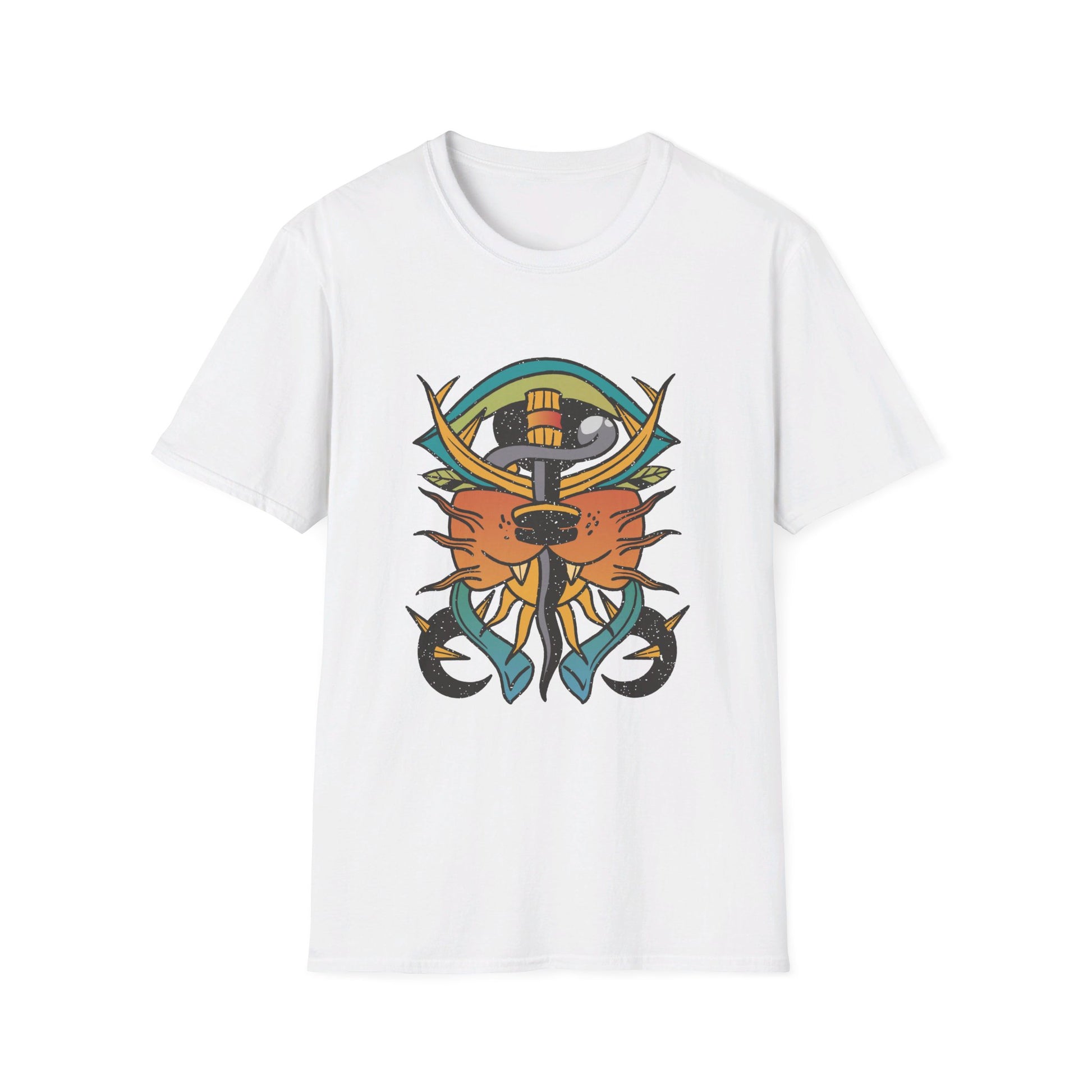 Sword Tattoo - Old School Tattoo - Front Design - Premium Bio Unisex T-Shirt - Pure Face Streetwear