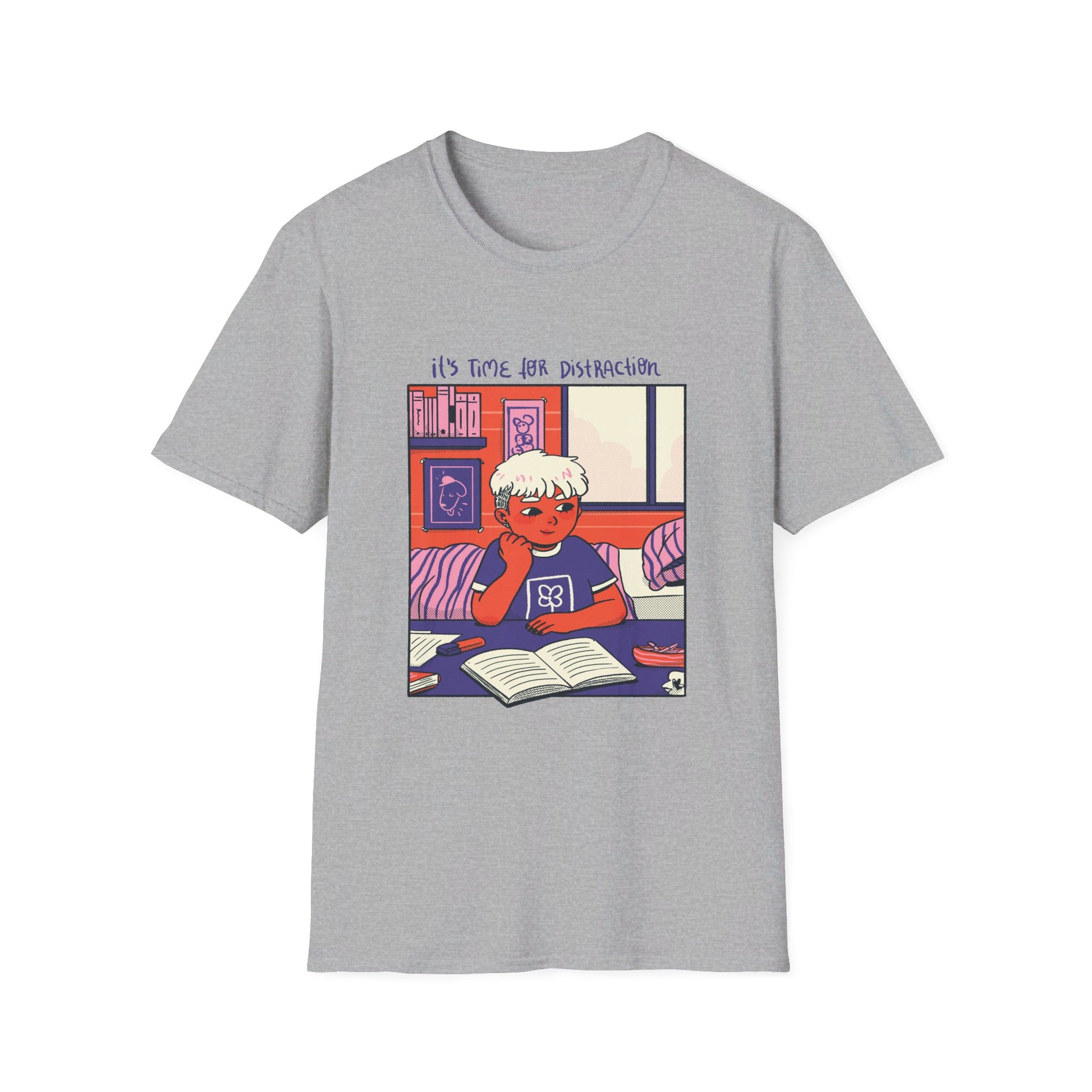 Girl learning - Cozy at Home - Front Design - Premium Bio Unisex T-Shirt - Pure Face Streetwear