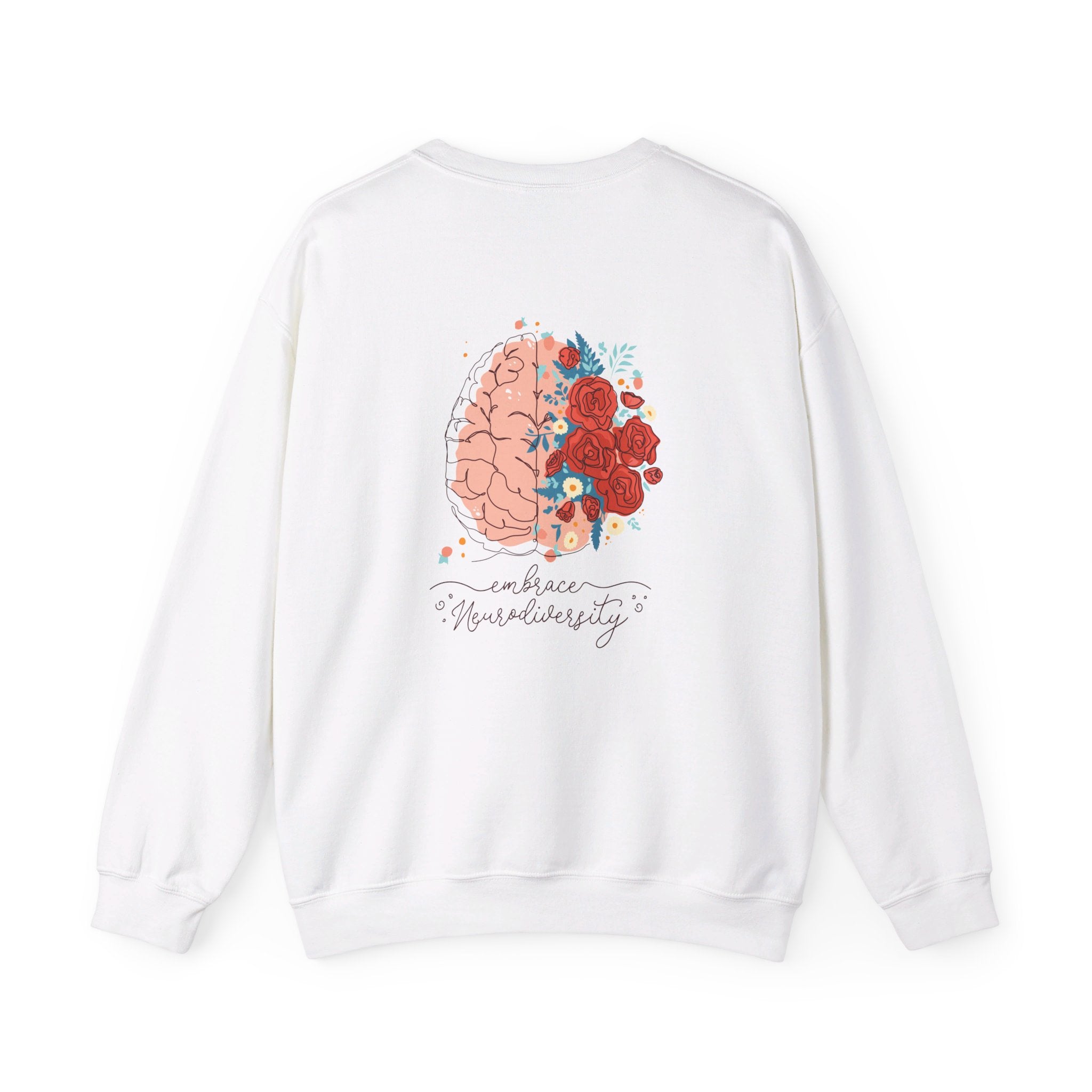 Embrace Neurodiversity - Self Worth - Back Design - Premium Unisex Heavy Blend™ Crewneck Sweatshirt