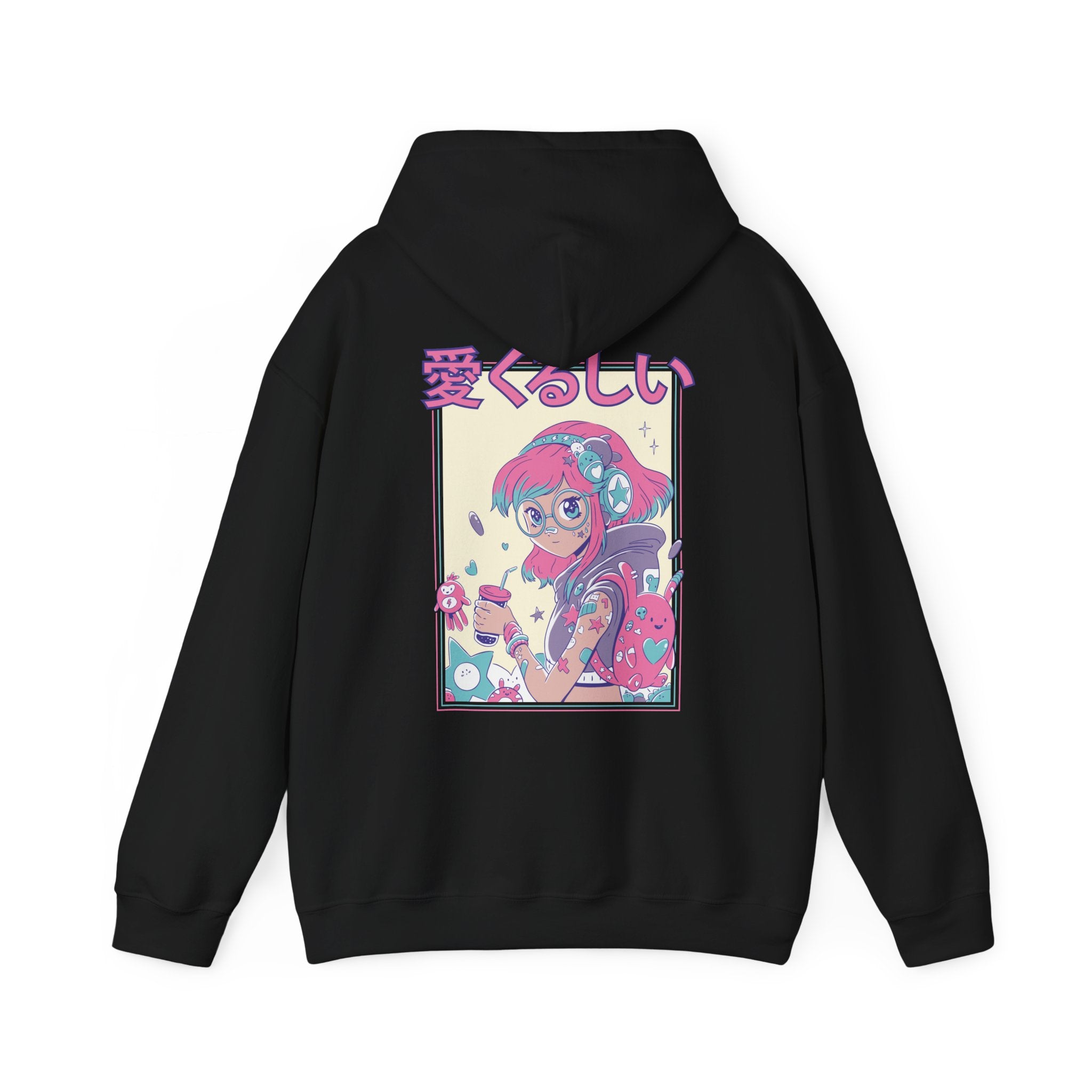 Cute Anime Girl with Glasses - Harajuku Anime Girl - Unisex Hoodie