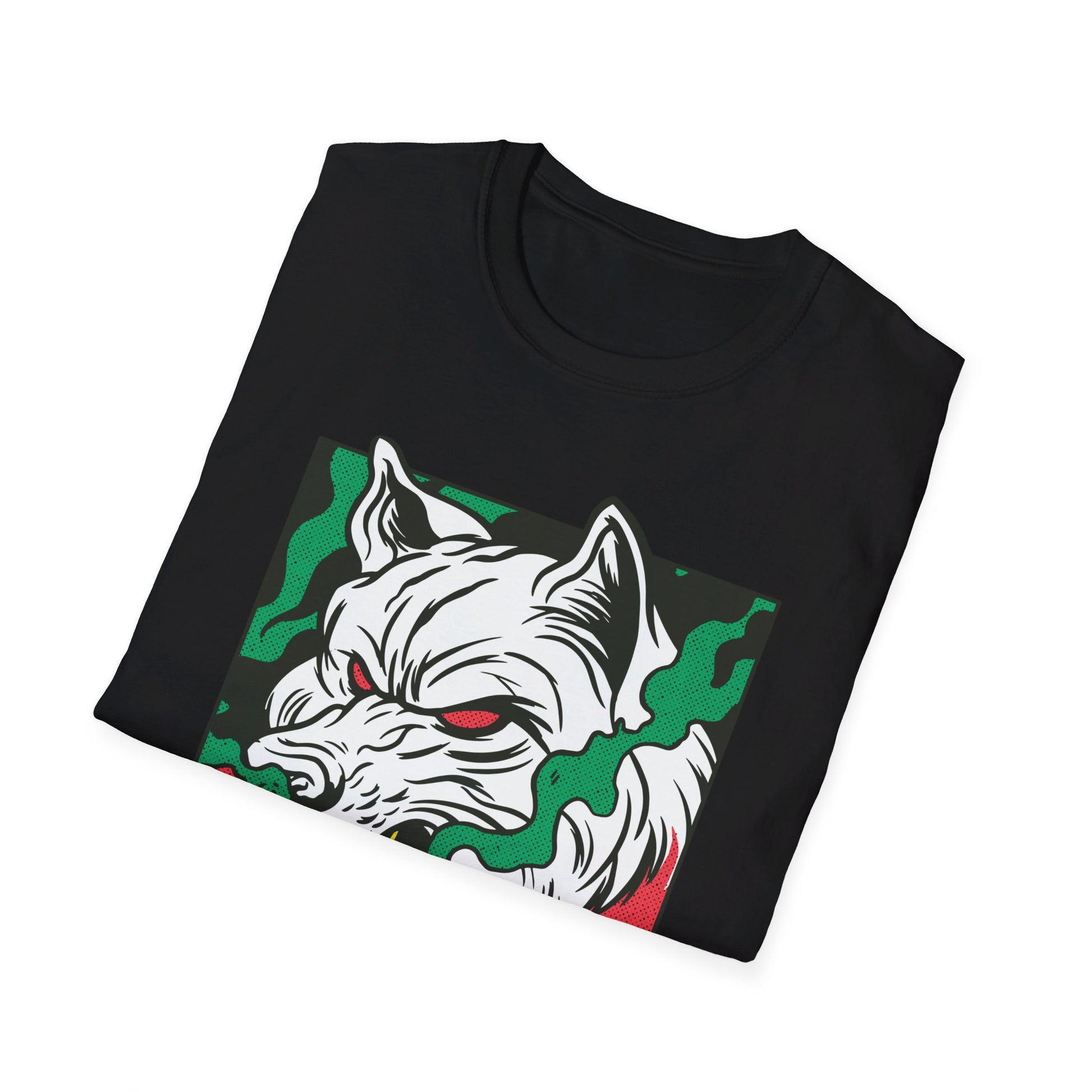 Smoking Wolf - Comic Mafia - Front Design - Premium Bio Unisex T-Shirt - Pure Face Streetwear