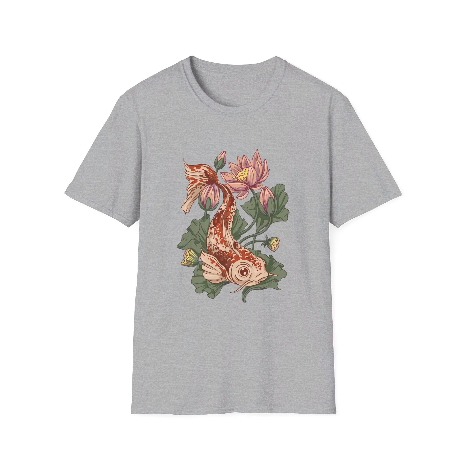 Koi Lotus - Animals In Nature - Front Design - Premium Bio Unisex T-Shirt - Pure Face Streetwear