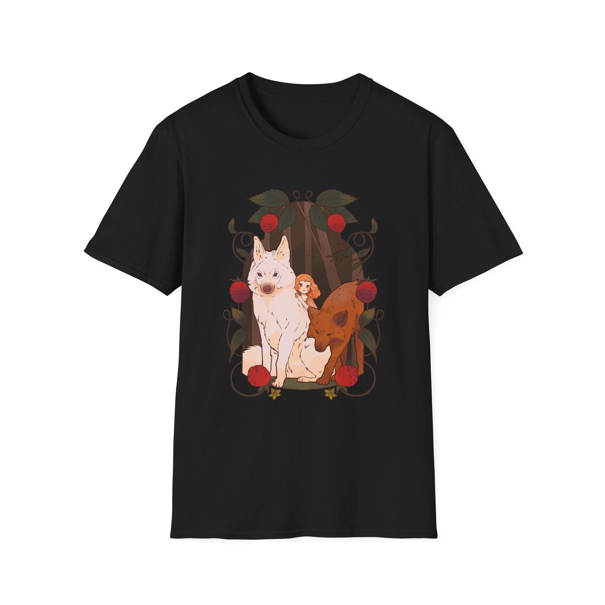 Wolves Girl Fairy Tale - Fairy Tail World - Front Design - Premium Bio Unisex T-Shirt - Pure Face Streetwear