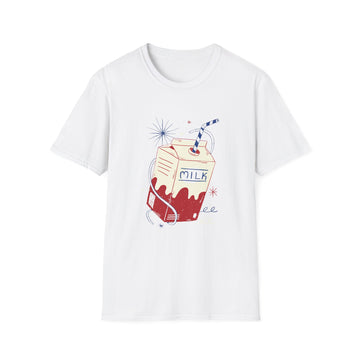 Milk Drink - Retro Doodled Food - Unisex T-Shirt