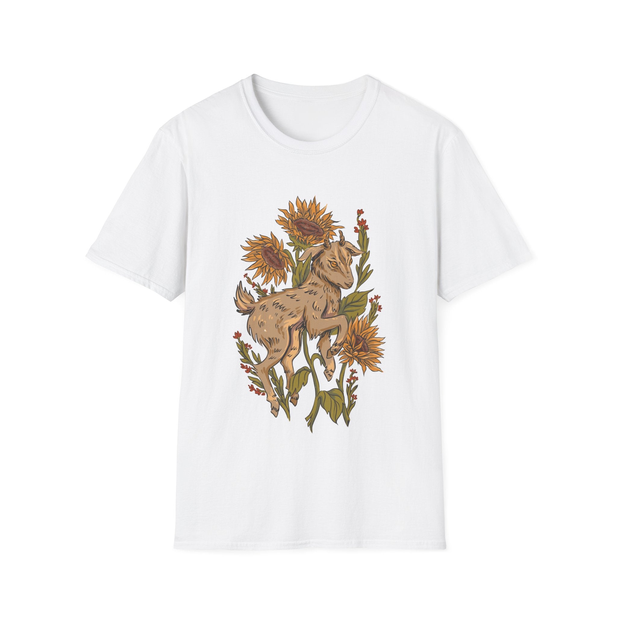 Baby Goat Sunnflowers - Animals In Nature - Unisex T-Shirt