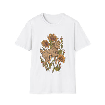 Baby Goat Sunnflowers - Animals In Nature - Unisex T-Shirt