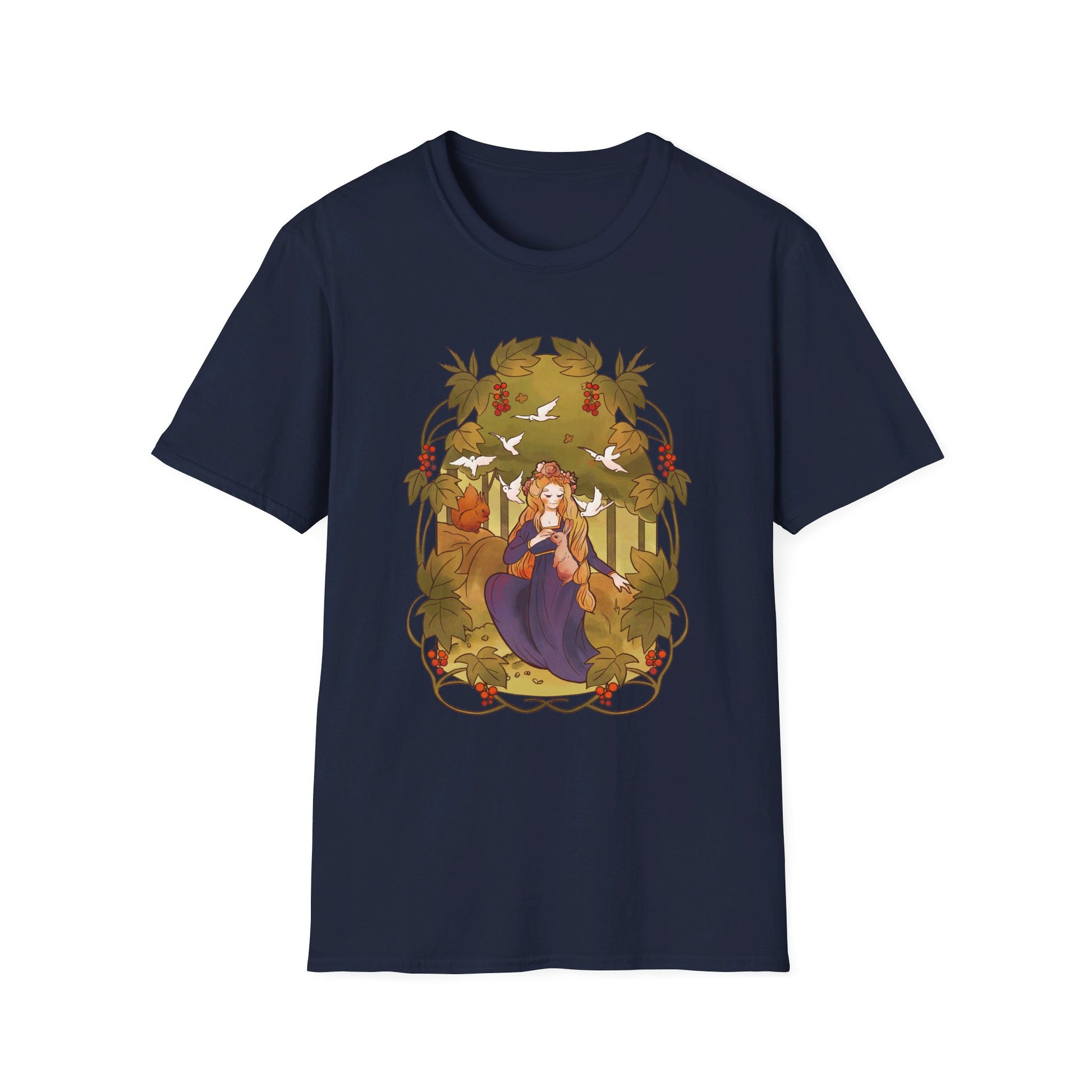 Fairy surrounded by Animals - Fairy Tail World - Front Design - Premium Bio Unisex T-Shirt - Pure Face Streetwear