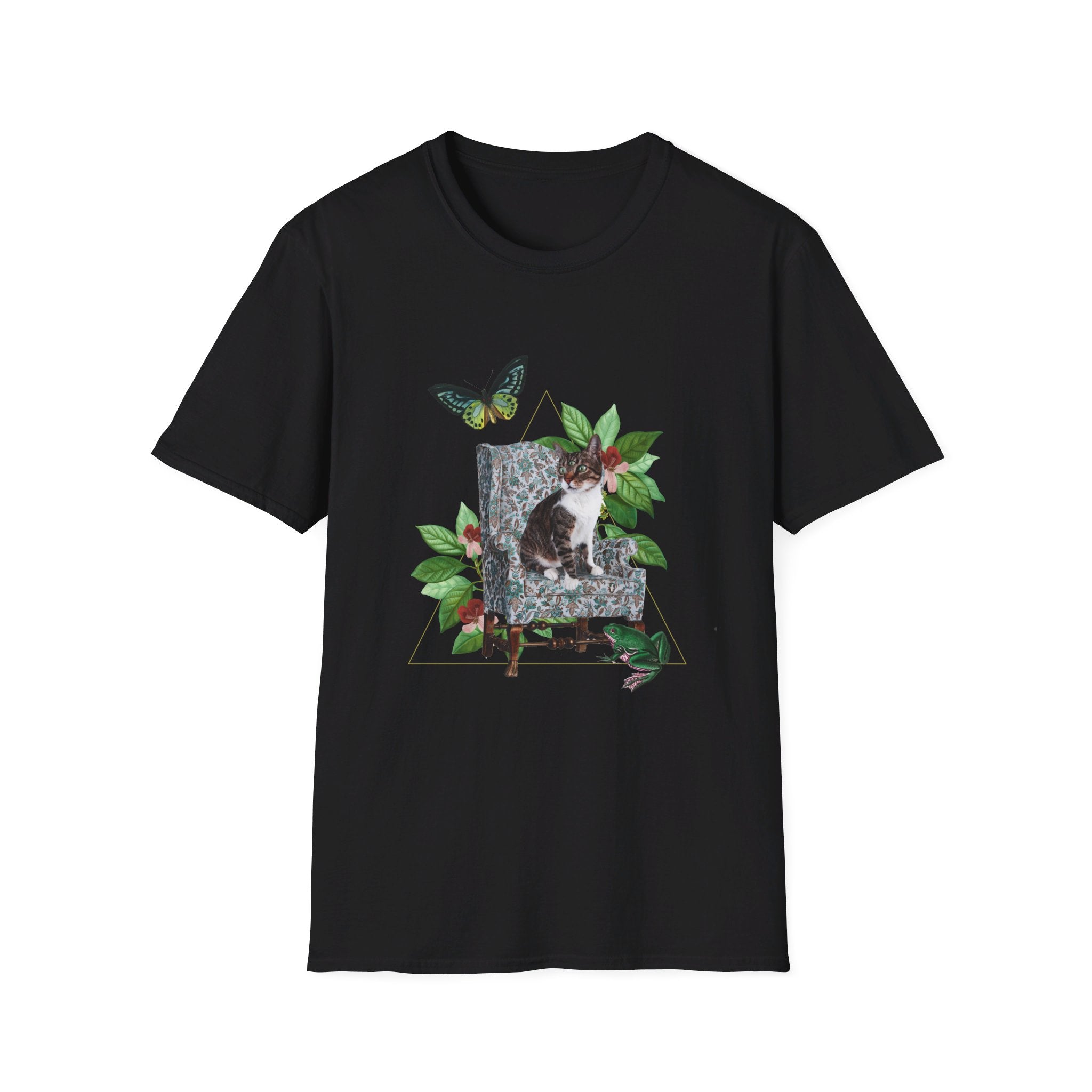 Butterfly Cat - Quirky Collage - Front Design - Premium Bio Unisex T-Shirt