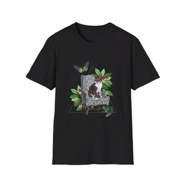 Butterfly Cat - Quirky Collage - Front Design - Premium Bio Unisex T-Shirt