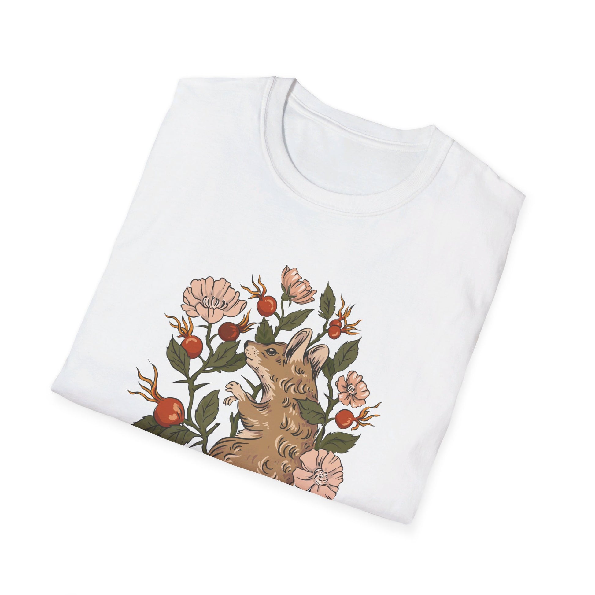 Mouse Rosehip - Animals In Nature - Front Design - Premium Bio Unisex T-Shirt - Pure Face Streetwear