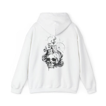 Dark Skull and Candles - Hand Drawn Dark Gothic - Unisex Hoodie