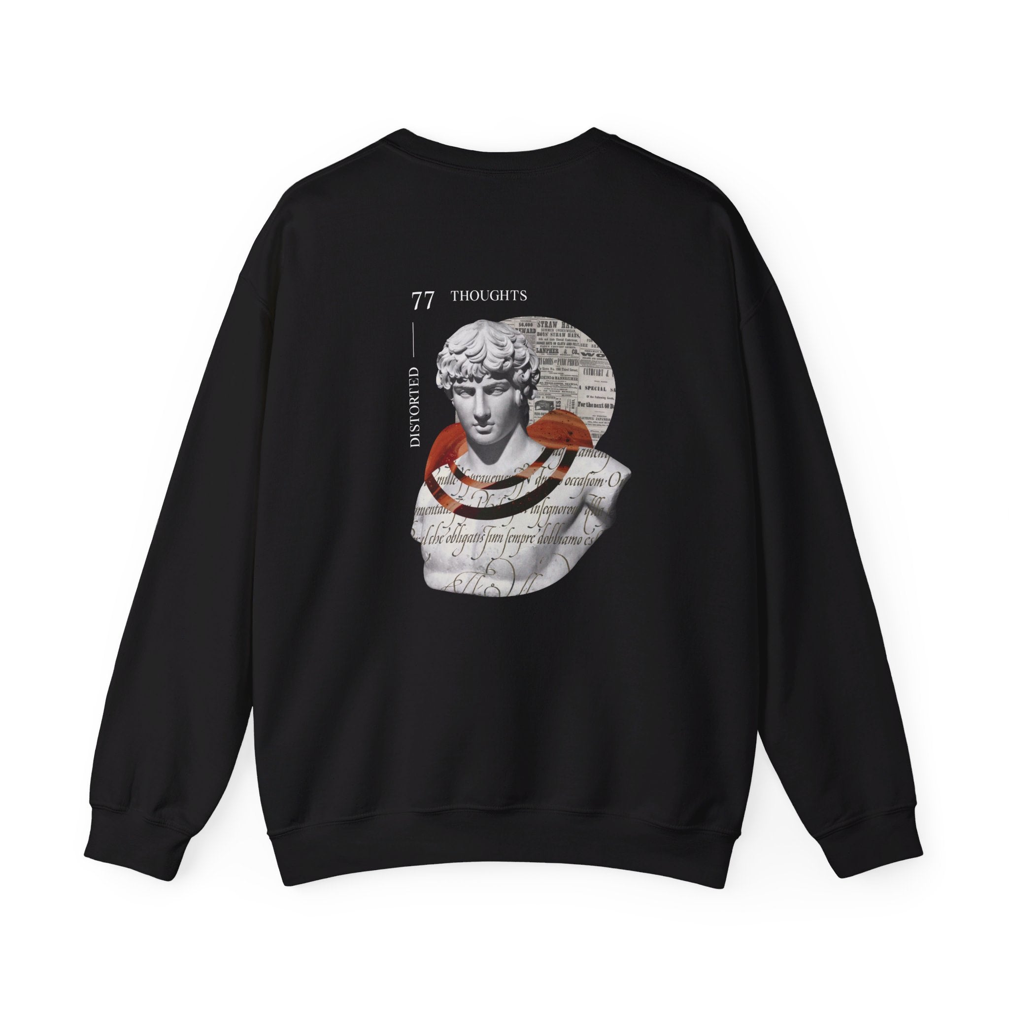 Distorted thoughts - Modern Collage - Back Design - Premium Unisex Heavy Blend™ Crewneck Sweatshirt