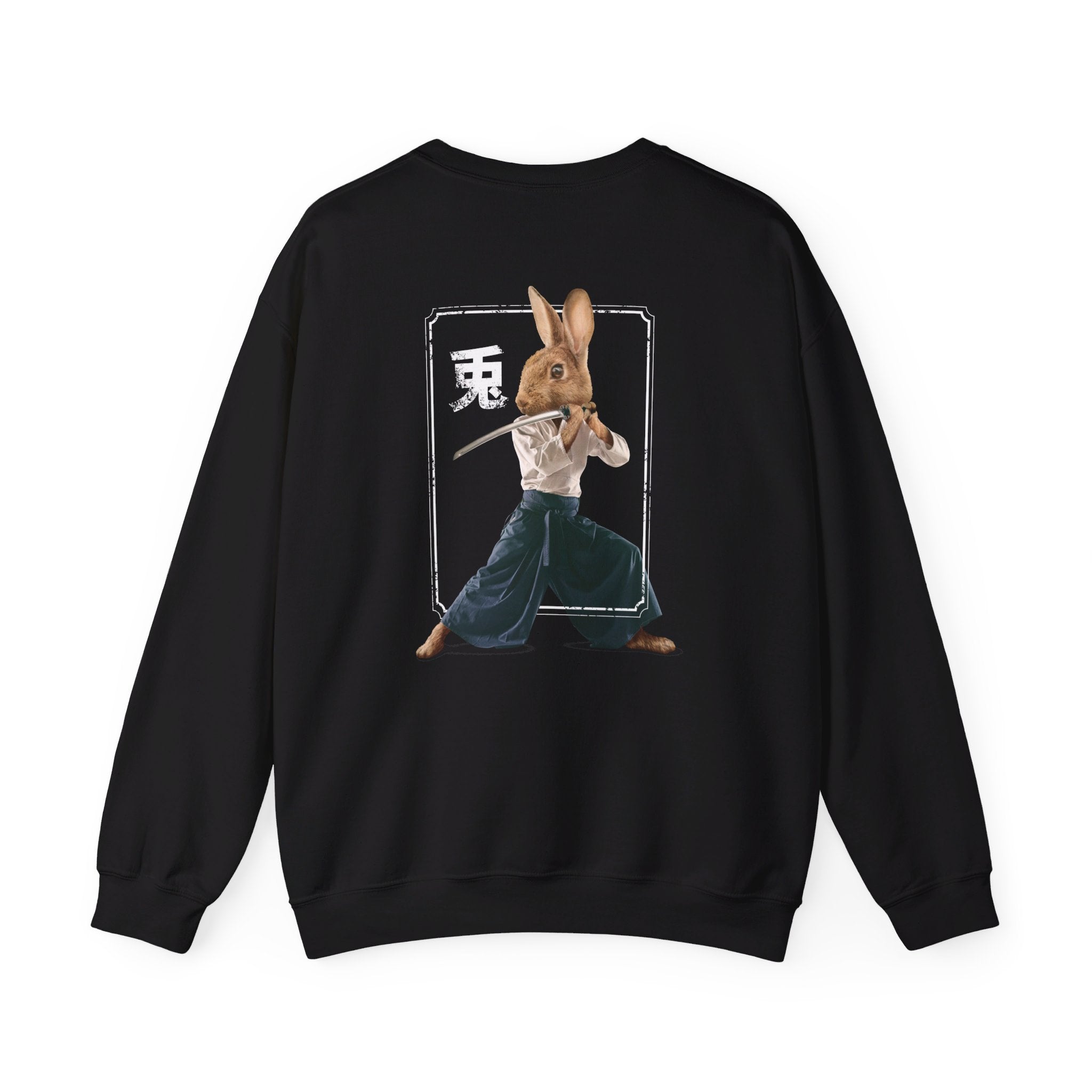 Rabbit Ninja - Martial Arts - Back Design - Premium Unisex Heavy Blend™ Crewneck Sweatshirt