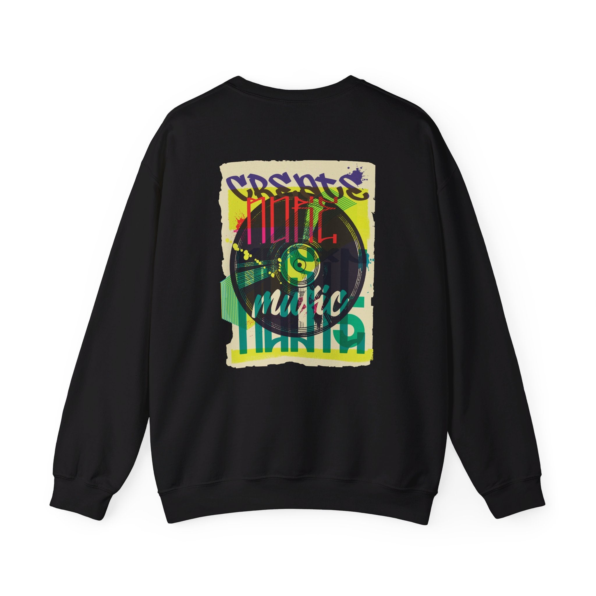 Vinyl Record - Urban Graffiti - Back Design - Premium Unisex Heavy Blend™ Crewneck Sweatshirt