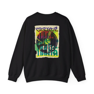 Vinyl Record - Urban Graffiti - Back Design - Premium Unisex Heavy Blend™ Crewneck Sweatshirt