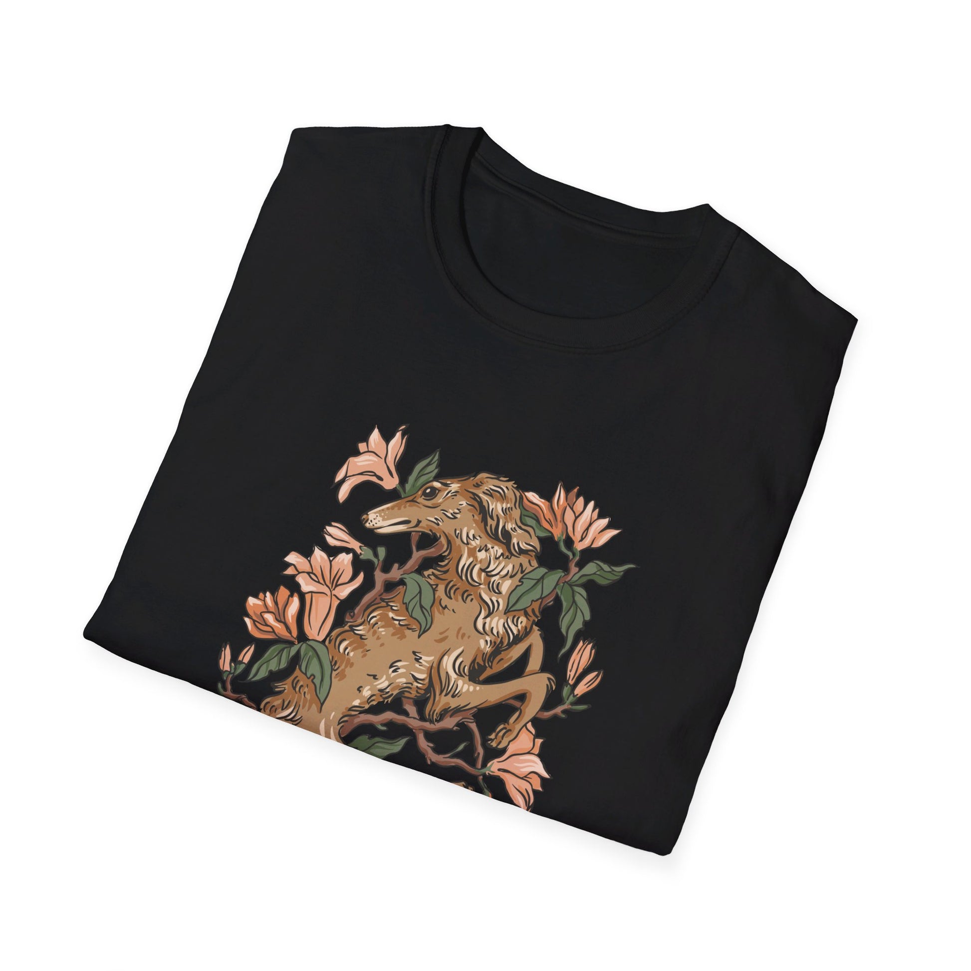 Greyhound Mangnolia - Animals In Nature - Front Design - Premium Bio Unisex T-Shirt - Pure Face Streetwear