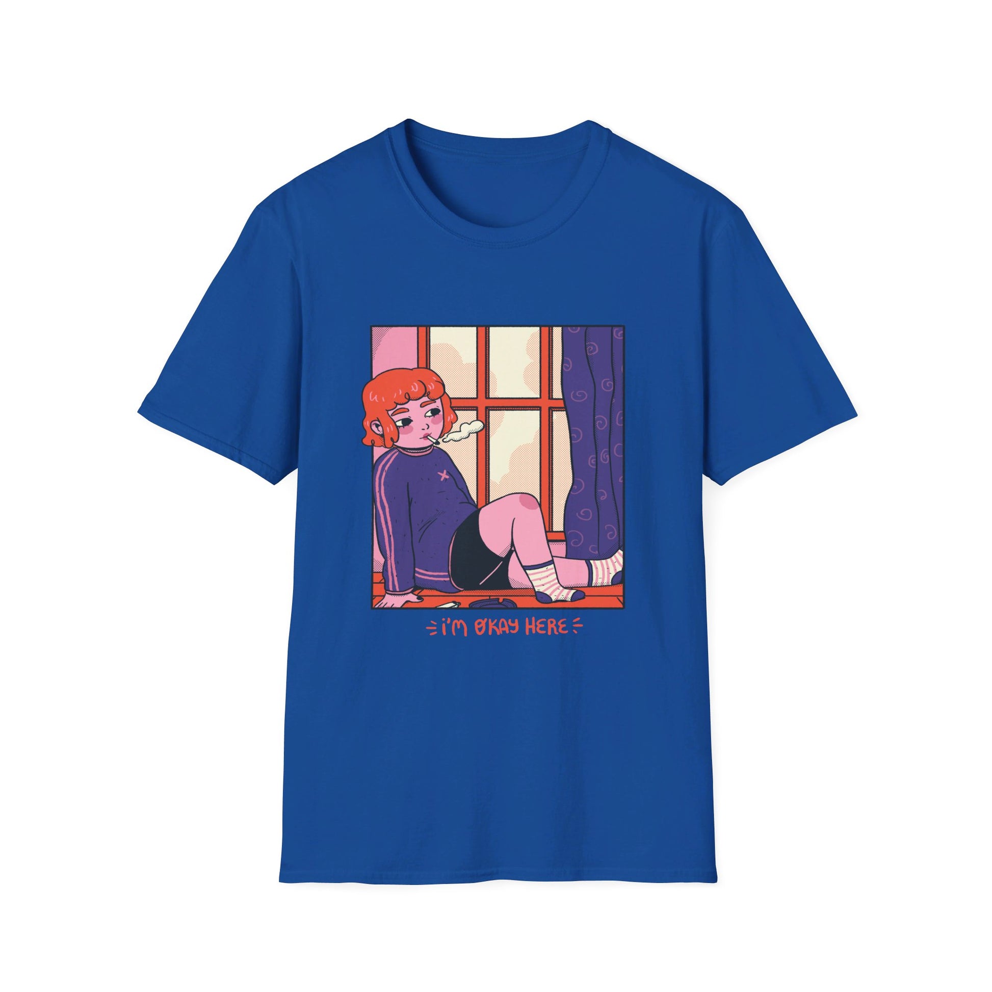 Girl in Window - Cozy at Home - Front Design - Premium Bio Unisex T-Shirt - Pure Face Streetwear