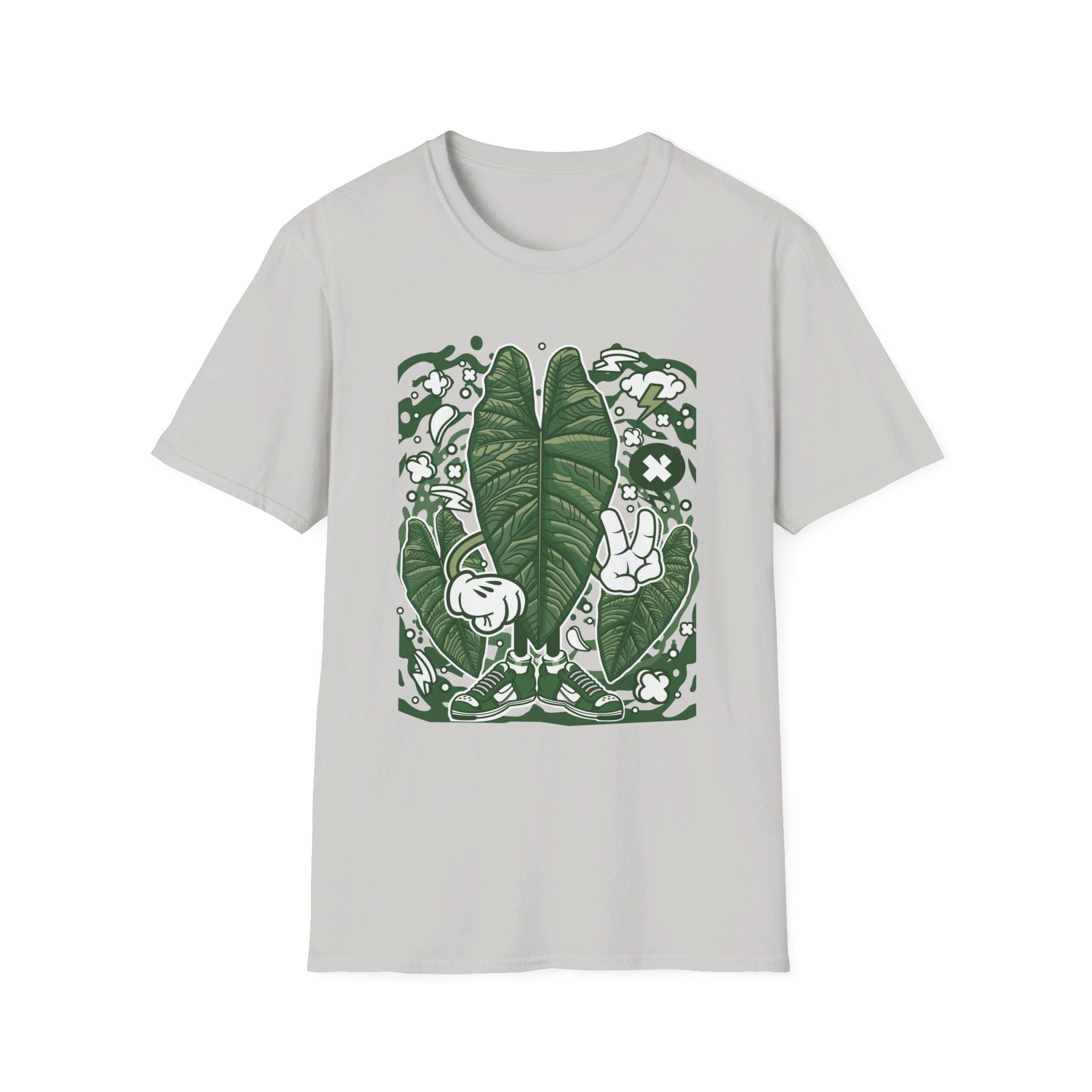 Alocasia Bisma - Cartoon Plants - Front Design - Premium Bio Unisex T-Shirt