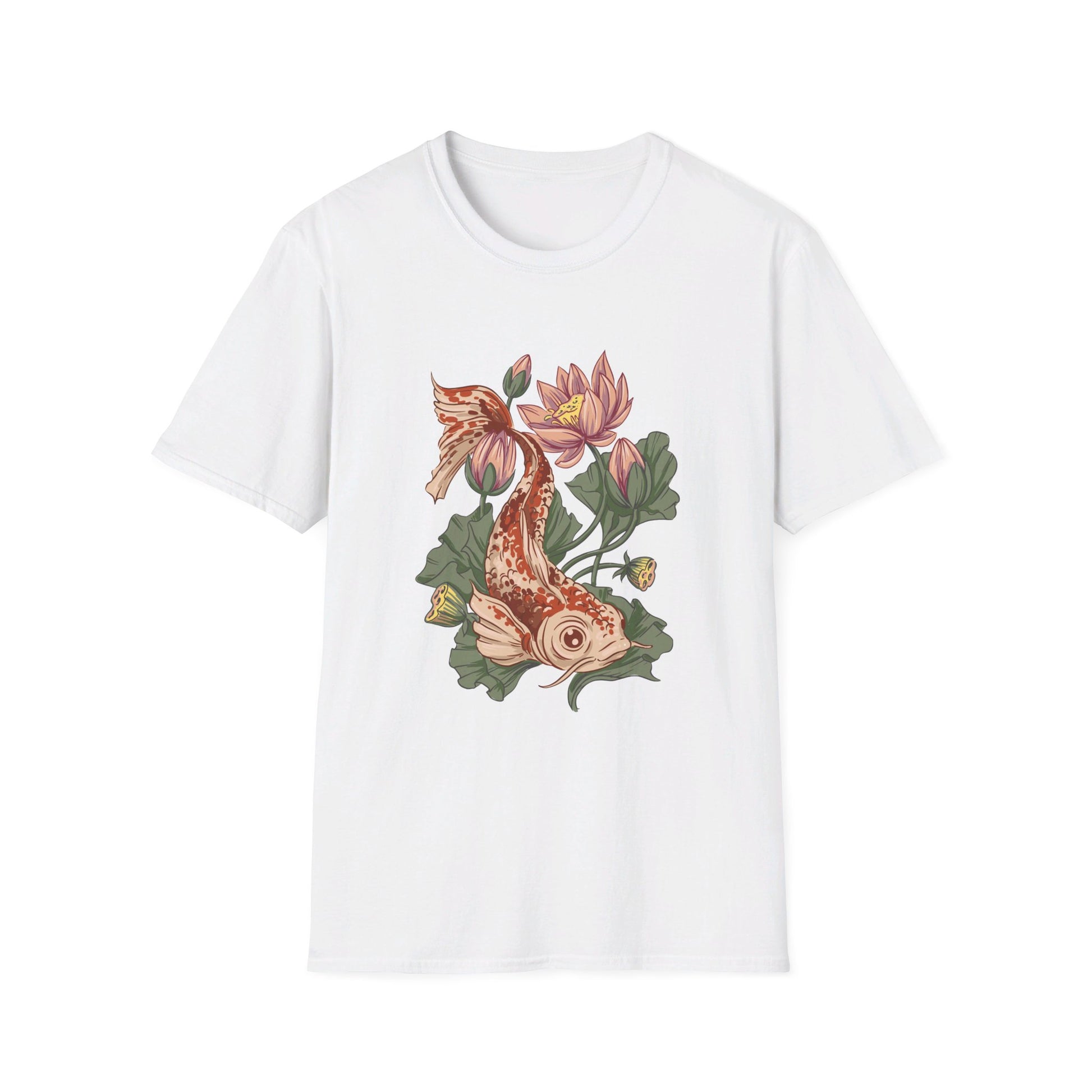 Koi Lotus - Animals In Nature - Front Design - Premium Bio Unisex T-Shirt - Pure Face Streetwear