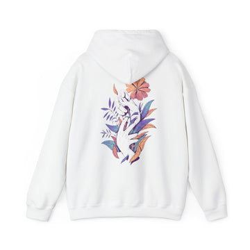 Hands Holding Leaves and Flowers - Floral Hands - Unisex Hoodie