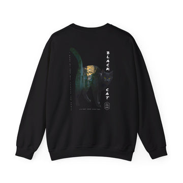 Black Cat - Exposure Streetwear - Back Design - Premium Unisex Heavy Blend™ Crewneck Sweatshirt