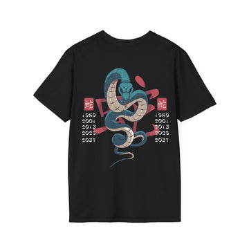 Snake - Chinese Zodiac Anime - Unisex T-Shirt - Back Print