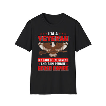 I´m a Veteran my oath of enlistment and gun permit never expire - Veteran - Front Design - Premium Bio Unisex T-Shirt