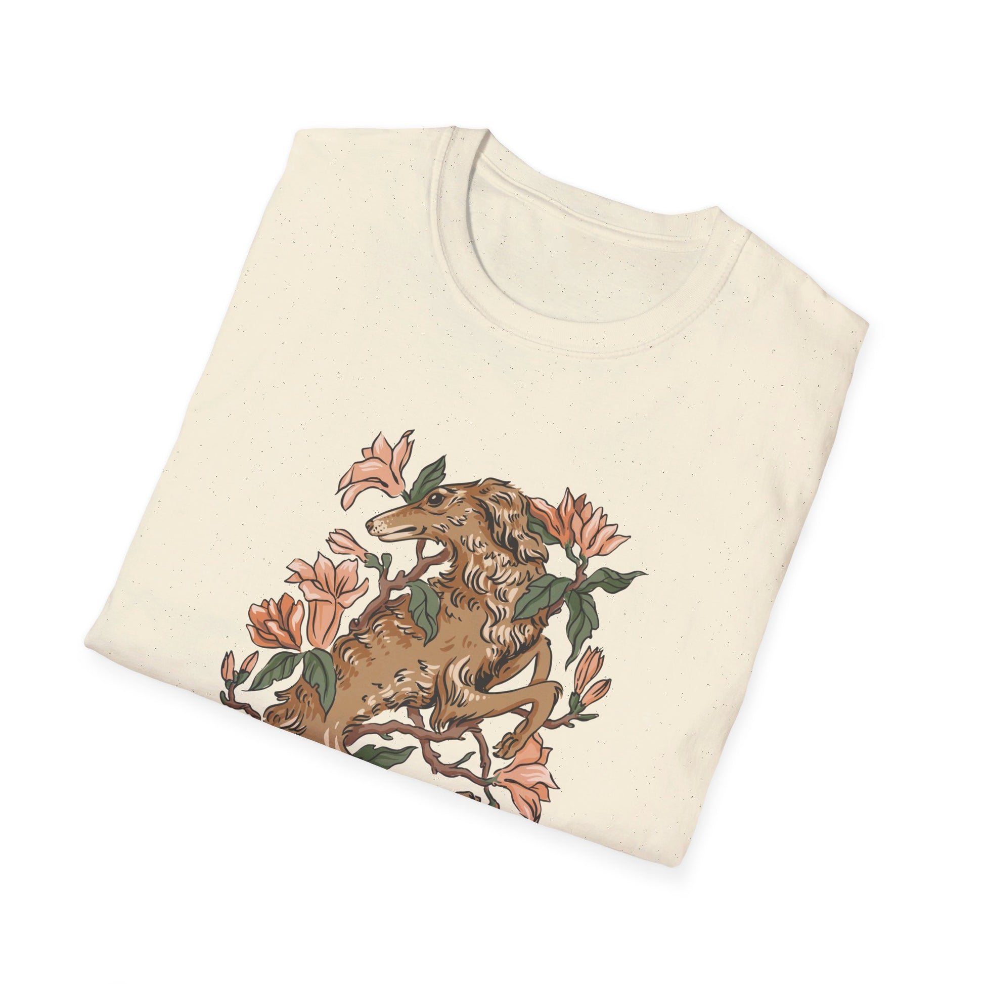 Greyhound Mangnolia - Animals In Nature - Front Design - Premium Bio Unisex T-Shirt - Pure Face Streetwear