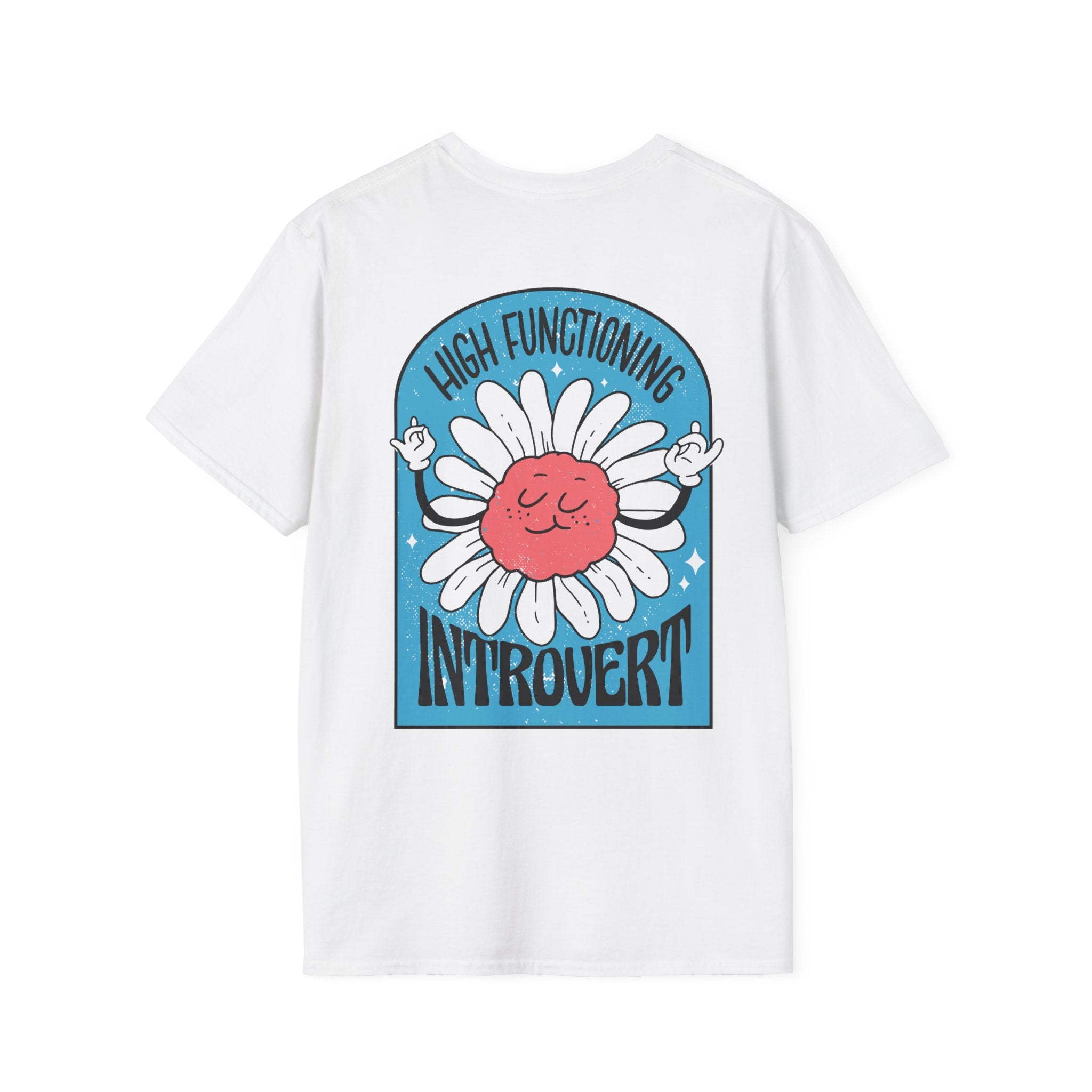 High functioning introvert - Antisocial Retro - Unisex T-Shirt - Back Print