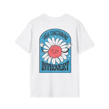 High functioning introvert - Antisocial Retro - Unisex T-Shirt - Back Print