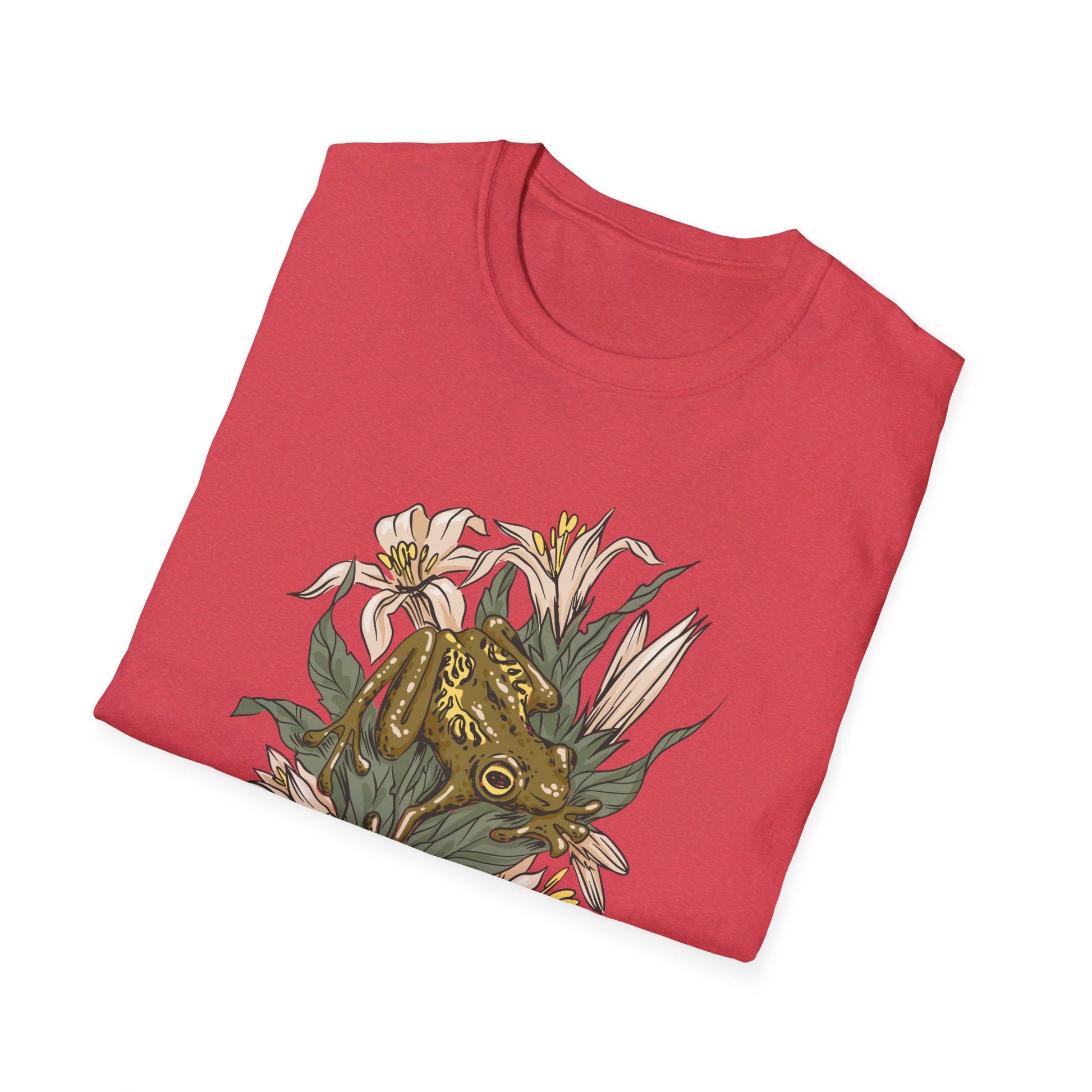 Frog Lilies - Animals In Nature - Front Design - Premium Bio Unisex T-Shirt - Pure Face Streetwear