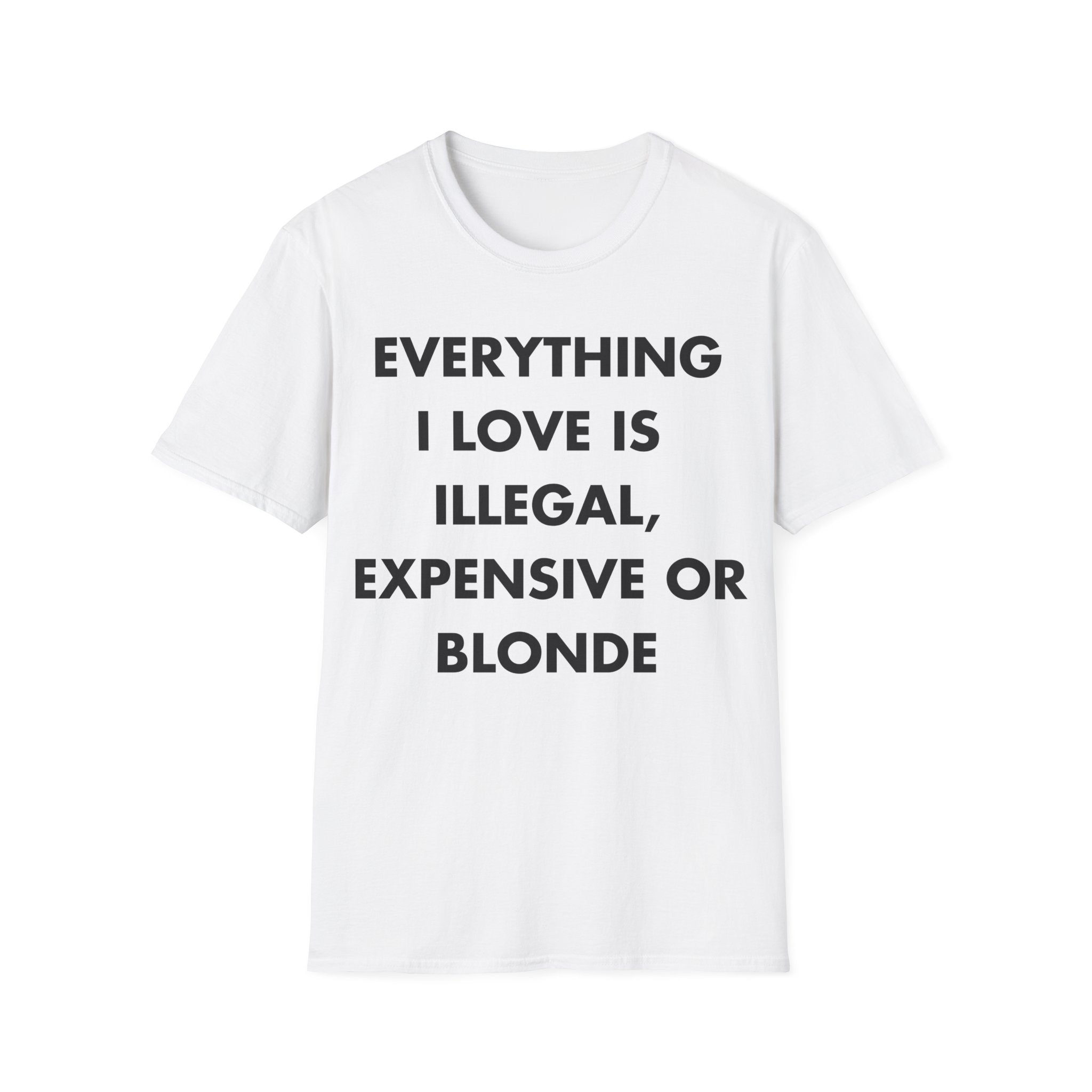 EVERYTHING I LOVE IS  ILLEGAL, EXPENSIVE OR BLONDE - Everything I Love - Unisex T-Shirt