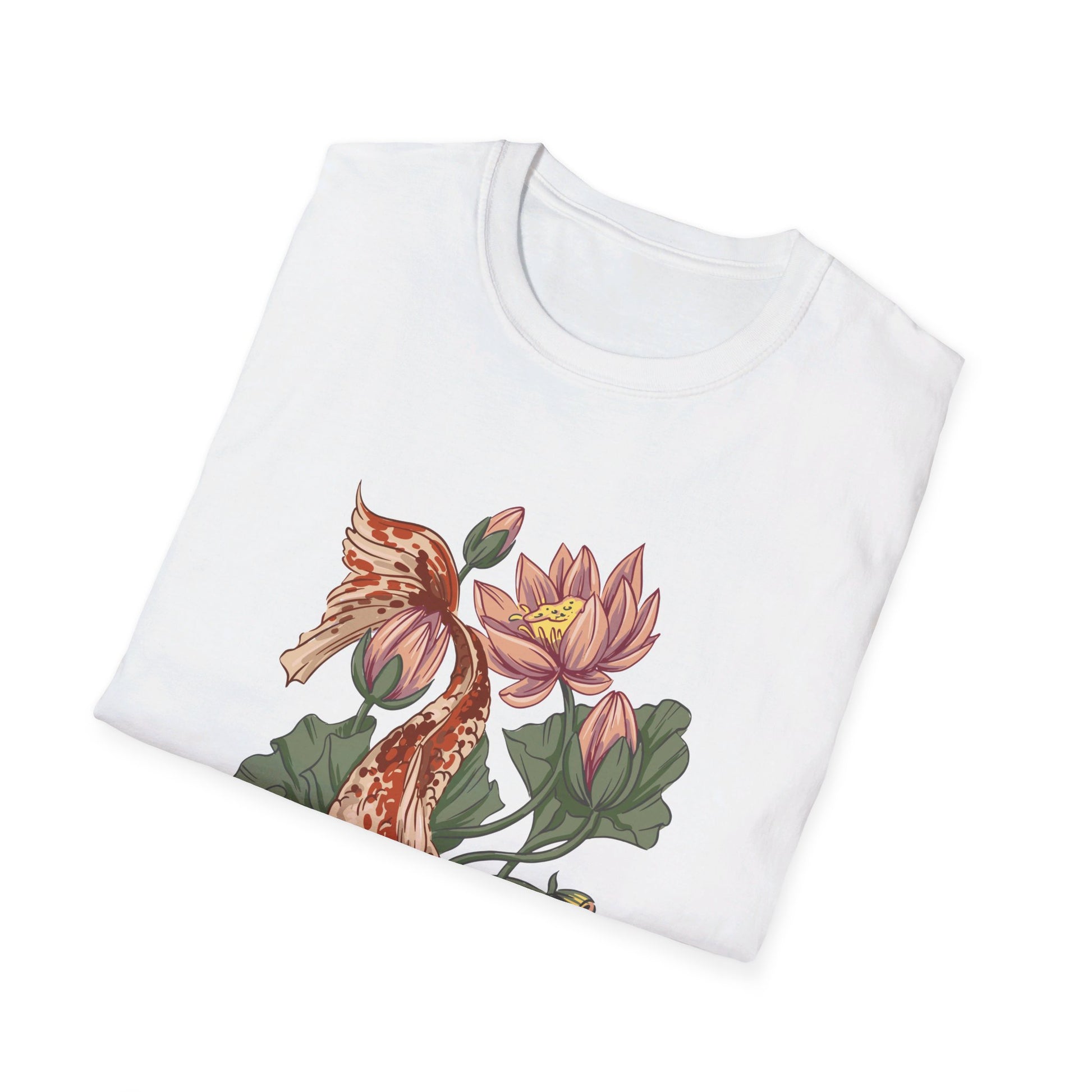 Koi Lotus - Animals In Nature - Front Design - Premium Bio Unisex T-Shirt - Pure Face Streetwear