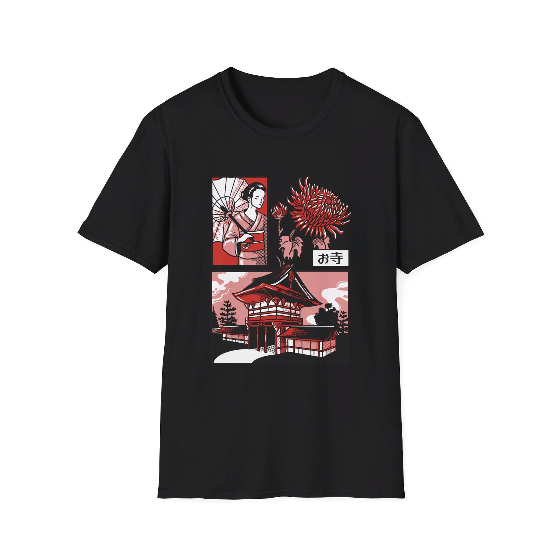 Japanese Temple Geisha - Slice Of Life - Front Design - Premium Bio Unisex T-Shirt - Pure Face Streetwear