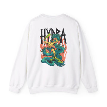 Hydra - Greek Mythology - Back Design - Premium Unisex Heavy Blend™ Crewneck Sweatshirt